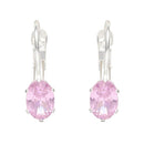 Etnico Silver Plated Trillion-Cut Lever back Drop Small Fancy Earrings For Women