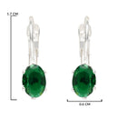 Etnico Silver Plated Oval-Cut Lever back Drop Small Fancy Earrings For Women