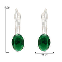 Etnico Silver Plated Oval-Cut Lever back Drop Small Fancy Earrings For Women