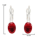 Etnico Silver Plated Oval-Cut Lever back Drop Small Fancy Earrings For Women