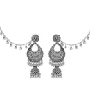 Etnico Silver Oxidised Traditional Jhumka Hair Chain/Ear chain Accessories with Hook For Women