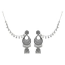 Etnico Silver Oxidised Traditional Jhumka Hair Chain/Ear chain Accessories with Hook For Women