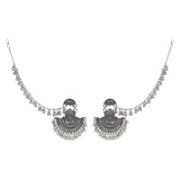 Etnico Silver Oxidised Traditional Jhumka Hair Chain/Ear chain Accessories with Hook For Women