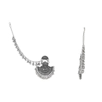 Etnico Silver Oxidised Traditional Jhumka Hair Chain/Ear chain Accessories with Hook For Women
