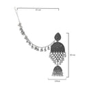 Etnico Silver Oxidised Traditional Jhumka Hair Chain/Ear chain Accessories with Hook For Women