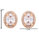 Etnico Latest Stylish Rose Gold Plated CZ American Diamond Stud Earrings For Women