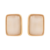 Etnico Mother of Pearl Radiance Stud Earrings with Refined Gold Plated Frame