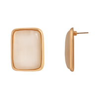 Etnico Mother of Pearl Radiance Stud Earrings with Refined Gold Plated Frame