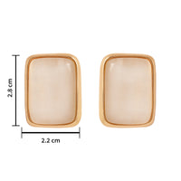Etnico Mother of Pearl Radiance Stud Earrings with Refined Gold Plated Frame