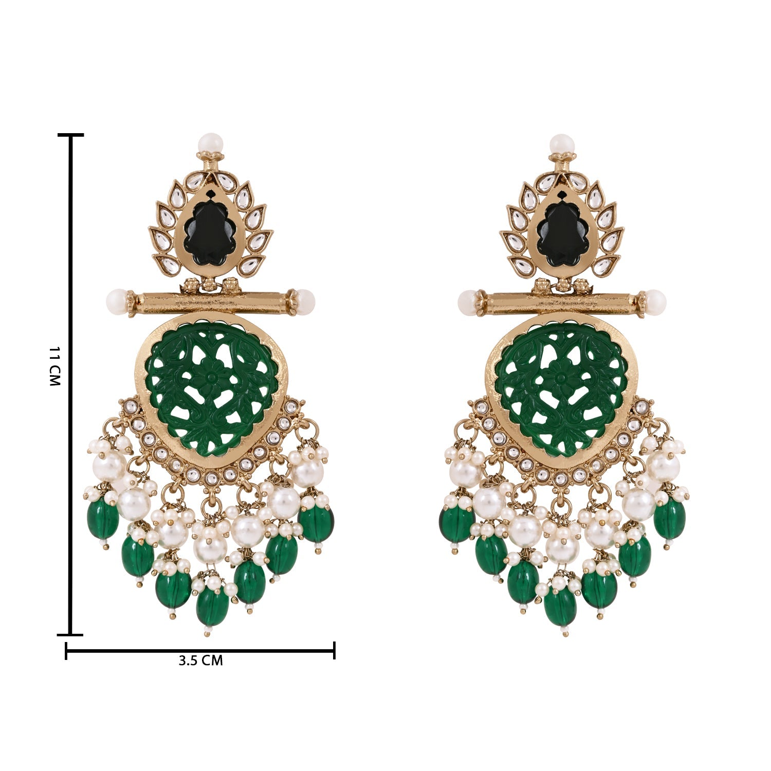 Etnico Traditional Kundan & Pearl Style Dangle Earrings For Women