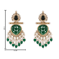 Etnico Traditional Kundan & Pearl Style Dangle Earrings For Women