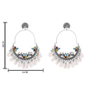 Etnico Traditional Silver Oxidised Dangle Earrings For Women