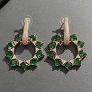 Etnico Rose Gold Plated American Diamond Cubic Zirconia Earrings