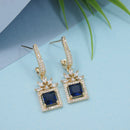 Etnico Gold Plated American Diamond Cubic Zirconia Drop Earrings