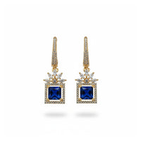 Etnico Gold Plated American Diamond Cubic Zirconia Drop Earrings