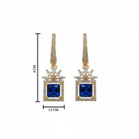 Etnico Gold Plated American Diamond Cubic Zirconia Drop Earrings