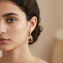 Etnico Gold Plated American Diamond Cubic Zirconia Drop Earrings