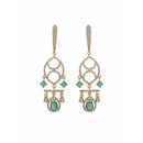 Etnico Gold Plated American Diamond Cubic Zirconia Statement Dangler Earrings