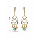 Etnico Gold Plated American Diamond Cubic Zirconia Statement Dangler Earrings