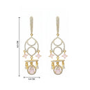 Etnico Gold Plated American Diamond Cubic Zirconia Statement Dangler Earrings