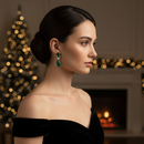 Etnico Silver Plated Designer American Diamond Earrings for Women 