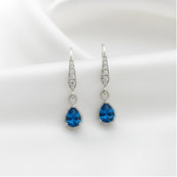 Etnico Silver Plated Designer American Diamond Earrings for Women