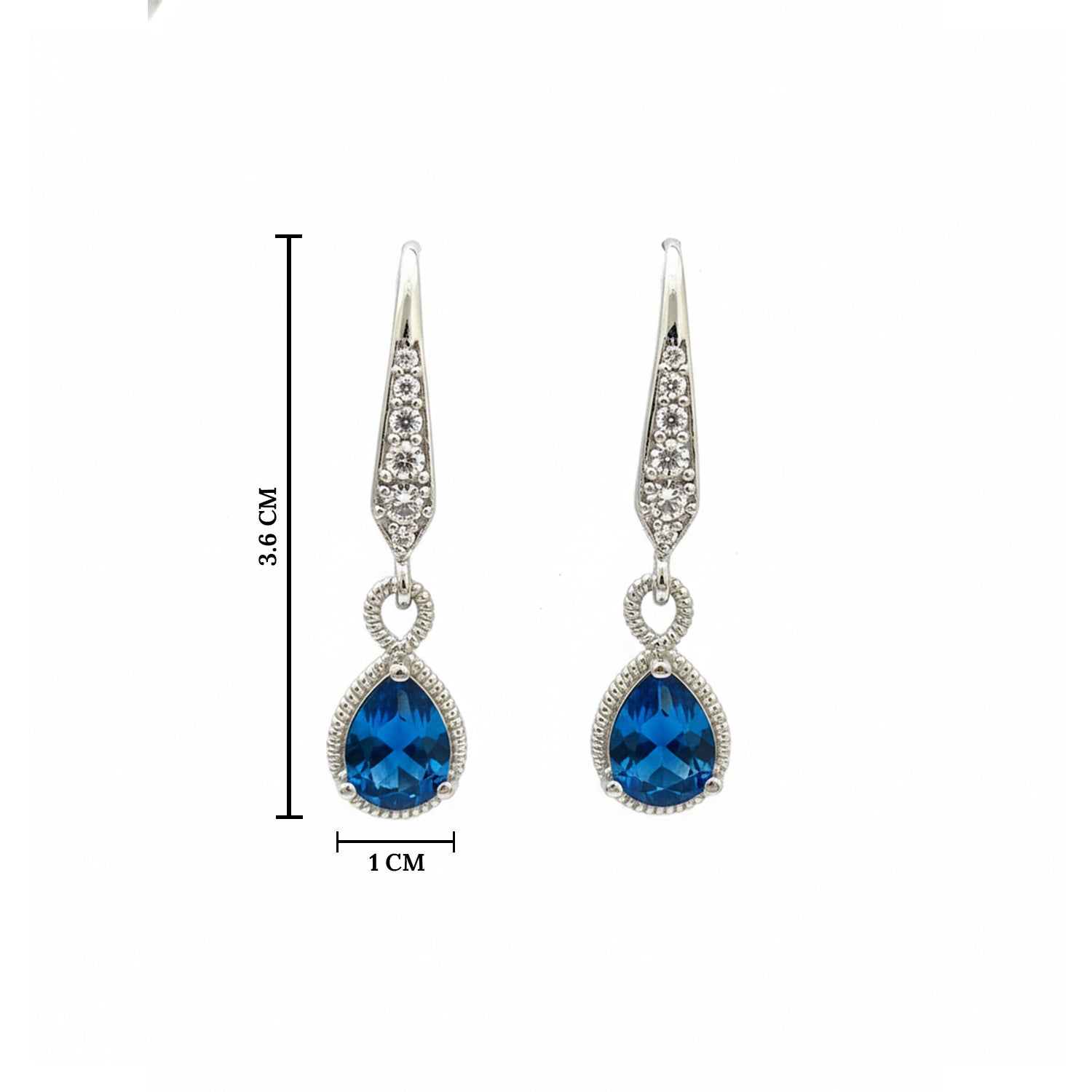 Etnico Silver Plated Designer American Diamond Earrings for Women