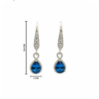 Etnico Silver Plated Designer American Diamond Earrings for Women