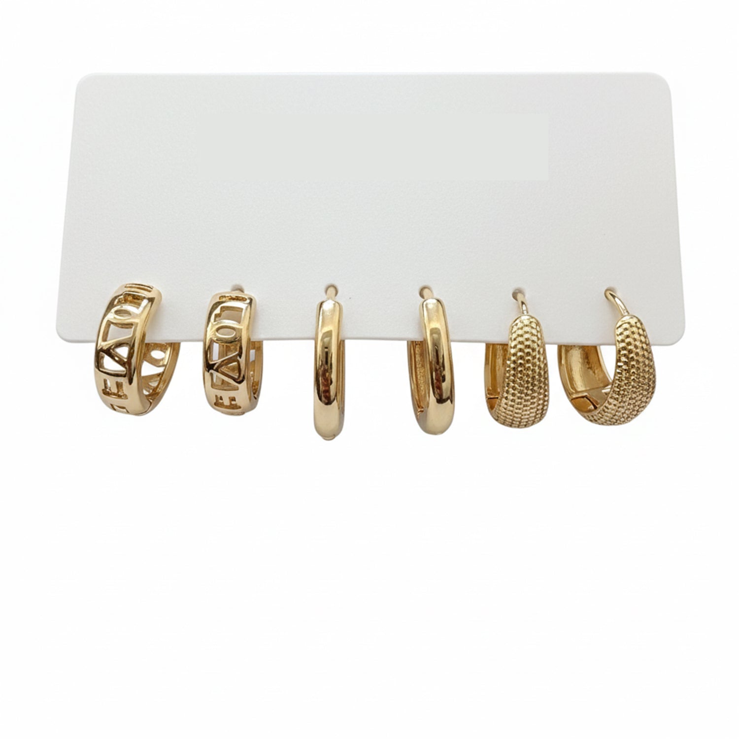 Etnico Pack of 3 Gold Plated Fashion Stylish Hoop Earrings for Women