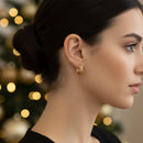 Etnico Pack of 3 Gold Plated Fashion Stylish Geometric Hoop Earrings for Women