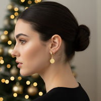 Etnico Gold Plated Fashion Stylish 3-Pair Drop Earrings Set for Women