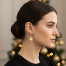 Etnico Gold Plated Fashion Stylish 3-Pair Drop Earrings Set for Women