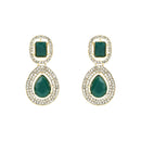 Etnico Gold Plated Traditional Stone & Beads Tear Drop Earrings For Women