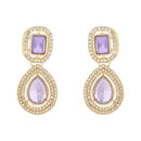 Etnico Gold Plated Traditional Stone & Beads Tear Drop Earrings For Women