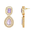 Etnico Gold Plated Traditional Stone & Beads Tear Drop Earrings For Women