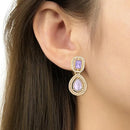 Etnico Gold Plated Traditional Stone & Beads Tear Drop Earrings For Women