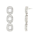 Etnico Gold Plated Traditional White Stone Drop Dangle Earrings For Women