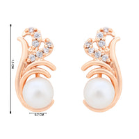 Etnico Rose Gold Plated Special Fashion Cubic Zirconia American Diamoand Stud Earrings For Women