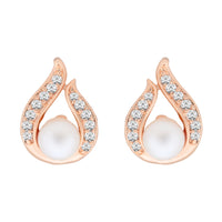 Etnico Rose Gold Plated Special Fashion Cubic Zirconia American Diamoand Stud Earrings For Women