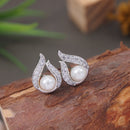 Etnico Silver Plated Special Fashion Cubic Zirconia American Diamoand Stud Earrings For Women