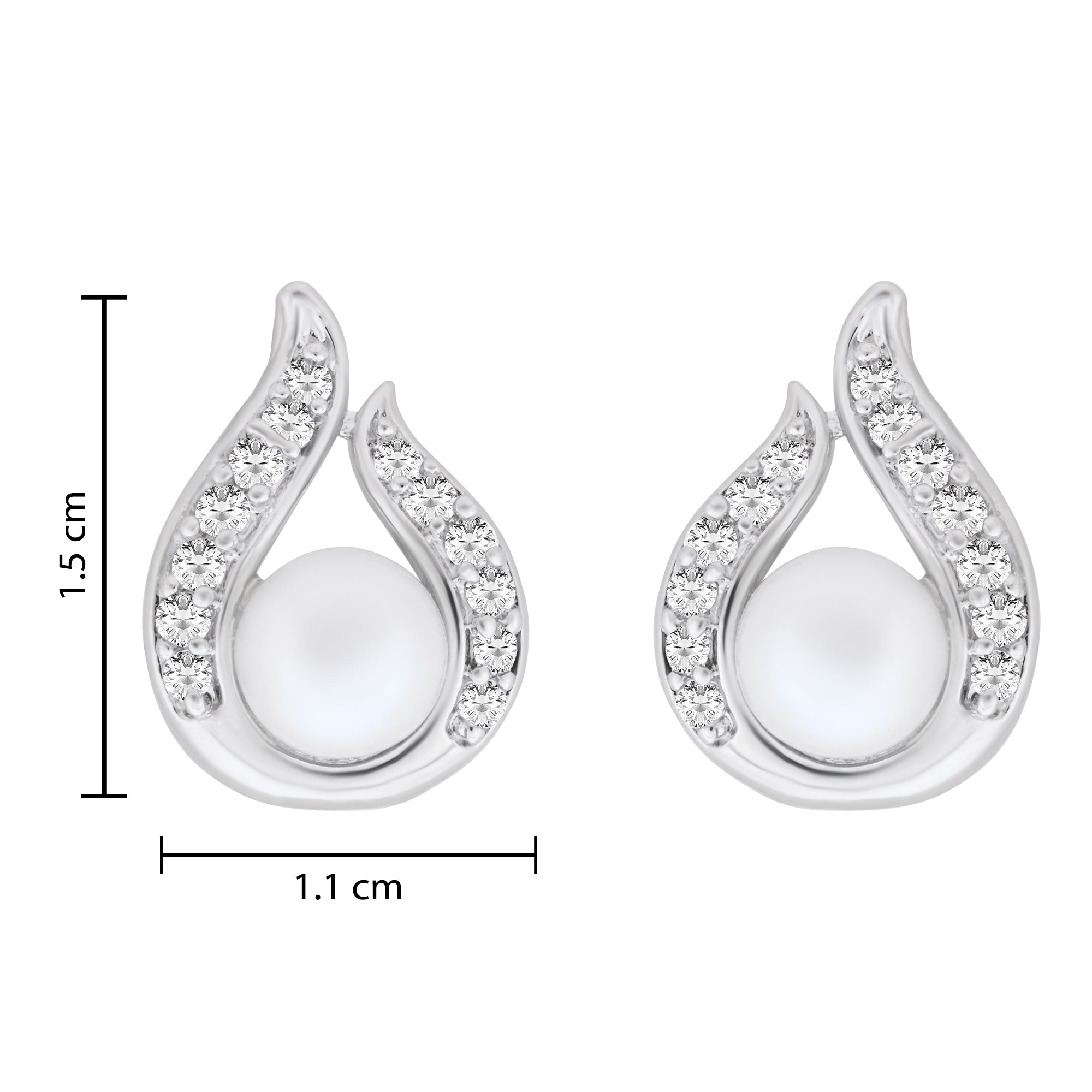 Etnico Silver Plated Special Fashion Cubic Zirconia American Diamoand Stud Earrings For Women