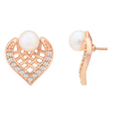 Etnico Rose Gold Plated Special Fashion Cubic Zirconia American Diamoand Stud Earrings For Women