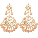 Etnico Traditional Gold Plated Kundan & Pearl Earrings for Women (E7058Pe)