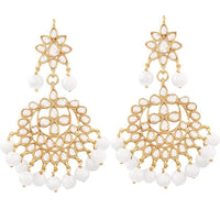 Etnico Traditional Gold Plated Kundan & Pearl Earrings for Women (E7058W)