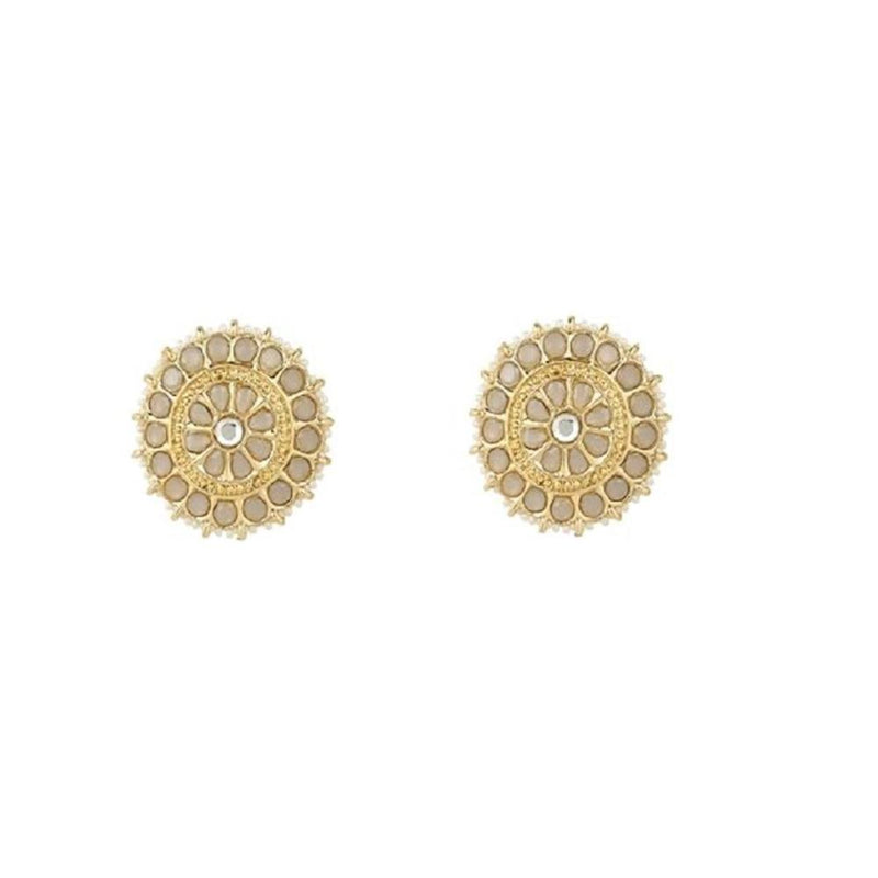 Etnico Gold Plated Traditional Kundan & Pearl Studded Earrings For Women/Girls (E7210Gr)