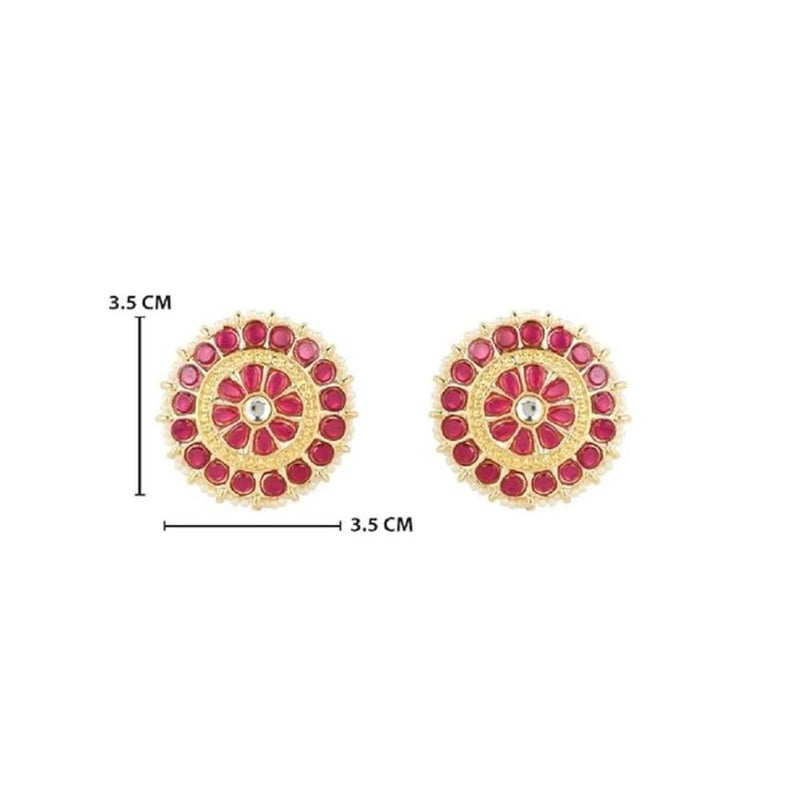 Etnico Gold Plated Traditional Kundan & Pearl Studded Earrings For Women/Girls (E7210Q)