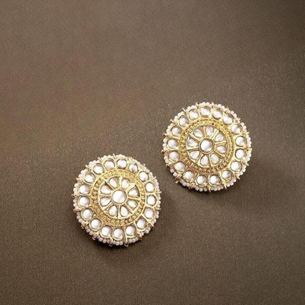 Etnico Gold Plated Traditional Kundan & Pearl Studded Earrings For Women/Girls (E7210W)