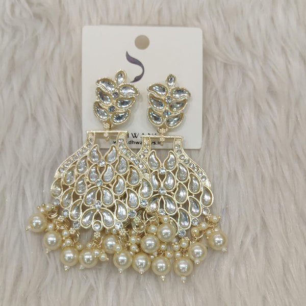 Dhwani Gold Plated Kundan And Austrian Stone Dangler Earrings