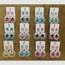 Dhwani Silver Plated Crystal Stone And Austrian Stone Dangler Earrings