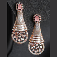 Sian Rose Gold Plated American Diamond Dangler Earrings